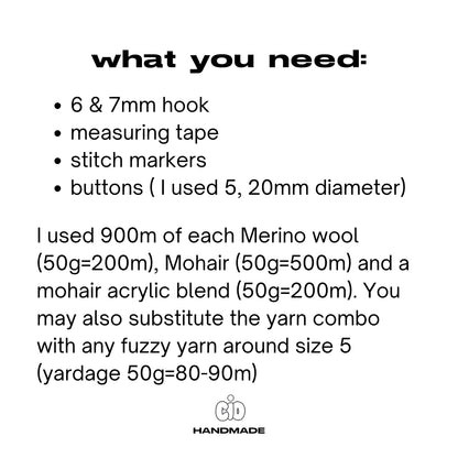 Alyssa 3in1 Hood Scarf Written Pattern